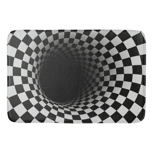 Black and White Optical Illusion Tunnel Badematte (Vorderseite)