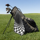 Black and White Optical Illusion Tunnel Golfhandtuch (Gras)