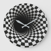 Black and White Optical Illusion Tunnel Große Wanduhr (Vorderseite)