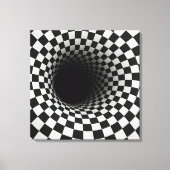 Black and White Optical Illusion Tunnel Leinwanddruck (Vorderseite)