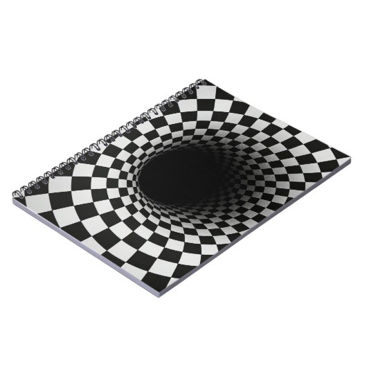 Black and White Optical Illusion Tunnel Notizblock (Linke Seite)