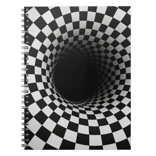 Black and White Optical Illusion Tunnel Notizblock (Vorderseite)