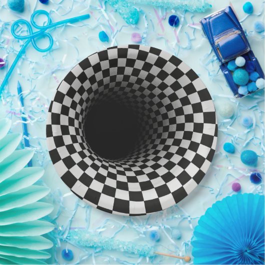 Black and White Optical Illusion Tunnel Pappteller (Party)