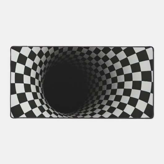 Black and White Optical Illusion Tunnel Schreibtischunterlage (Vorderseite)