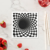 Black and White Optical Illusion Tunnel Serviette (Beispiel)