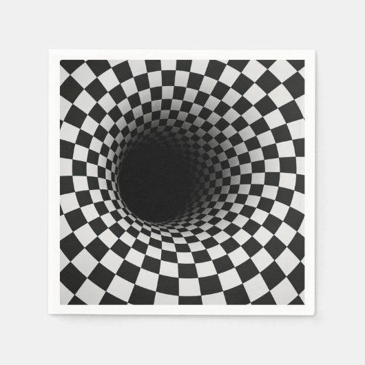 Black and White Optical Illusion Tunnel Serviette (Vorderseite)