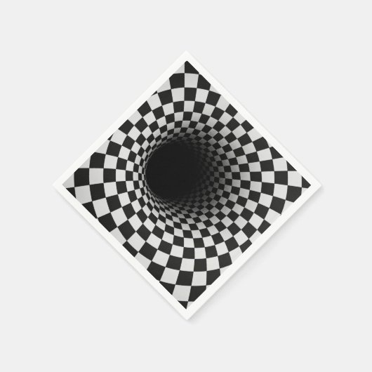 Black and White Optical Illusion Tunnel Serviette (Ecke)