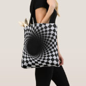 Black and White Optical Illusion Tunnel Tasche (Von Nahem)