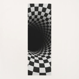 Black and White Optical Illusion Tunnel Yogamatte