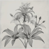 black and white outline art of endangered plant  aufkleber (Vorderseite)