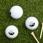 Black and White Owl Grey Monogram Name Golf Balls Golfball (Insitu Gras)