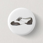 Black-and-White Oxford Stich Shoe Dance Teacher Button (Vorderseite)