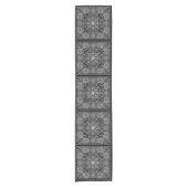 Black and White Paisley Bandana Boho  Kurzer Tischläufer (Vorderseite)