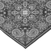 Black and White Paisley Bandana Boho Kurzer Tischläufer (Ecke)