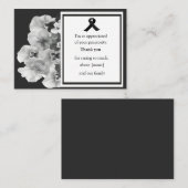 Black and White Pansy Beerdigung Danke Mitteilungskarte (Vorne/Hinten)