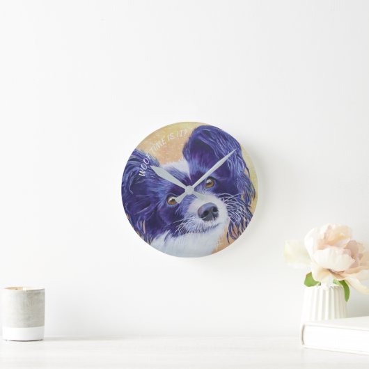 BLACK AND WHITE PAPILLON RUNDE WANDUHR (Zuhause)