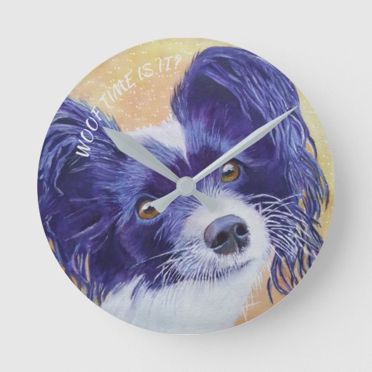 BLACK AND WHITE PAPILLON RUNDE WANDUHR (Vorderseite)