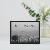 Black and White Paris Scene Vielen Dank Postkarte (Stehend Vorderseite)