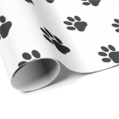 Black and White Paw Print Pattern Geschenkpapier (Rolleneckpunkt)