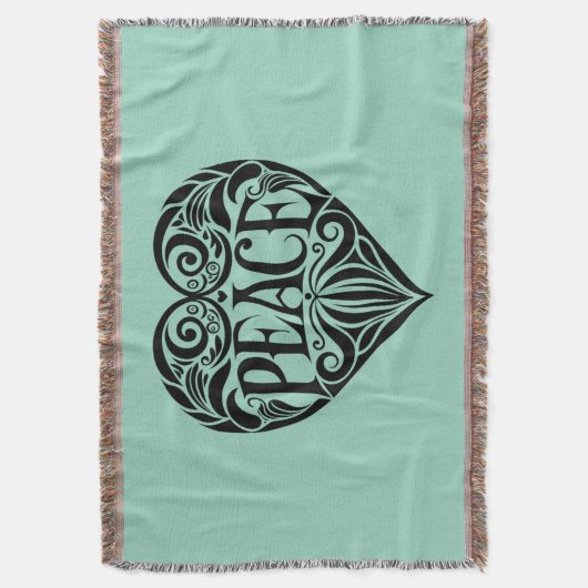 BLACK AND WHITE PEACE HEART DECKE (Vorderseite Vertikal)