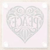 BLACK AND WHITE PEACE HEART GLASUNTERSETZER (Rückseite)