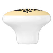 BLACK AND WHITE PEACE HEART KERAMIKKNAUF (Seitenansicht)