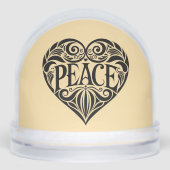 BLACK AND WHITE PEACE HEART SCHNEEKUGELN (Vorderseite)