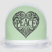 BLACK AND WHITE PEACE HEART SCHNEEKUGELN (Rückseite)