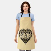 BLACK AND WHITE PEACE HEART SCHÜRZE (Getragen)