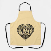 BLACK AND WHITE PEACE HEART SCHÜRZE (Vorderseite)