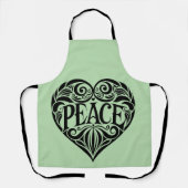 BLACK AND WHITE PEACE HEART SCHÜRZE (Vorderseite)