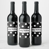 Black and white personalized birthday weinetikett (Flaschen)