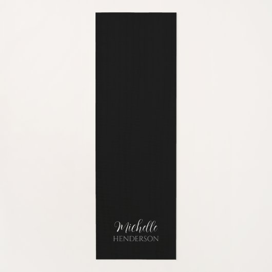 Black and White Personalized Monogram Name Yogamatte (Vorderseite)