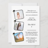 Black and White Photo Modern Graduation Einladung (Rückseite)