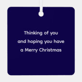 Black and White Photo of Sad Dog Missing You Blue Ornament Aus Metall (Rückseite)