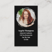 Black and White Photo QR Code Connect with Me Visitenkarte (Vorderseite)