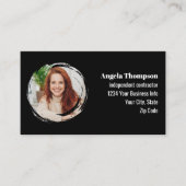 Black and White Photo QR Code Connect with Me Visitenkarte (Vorderseite)