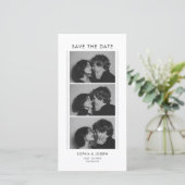 Black and White Photo Strip Wedding Save the date (Stehend Vorderseite)