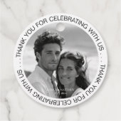 Black and White Photo Thank You Geschenkanhänger (Rückseite)