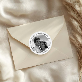 Black and White Photo Thank You Runder Aufkleber