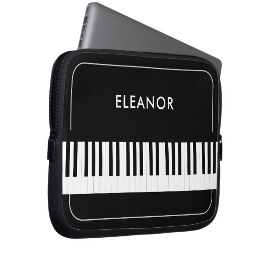 Black and White Piano Keys Musician's Personalized Laptopschutzhülle (Vorne Rechts)