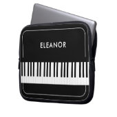 Black and White Piano Keys Musician's Personalized Laptopschutzhülle (Vorderseite Links)
