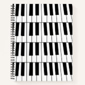 Black and White Piano Keys Pianist Musician Notizblock (Vorderseite)