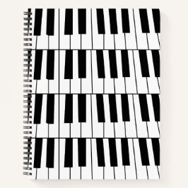 Black and White Piano Keys Pianist Musician Notizblock