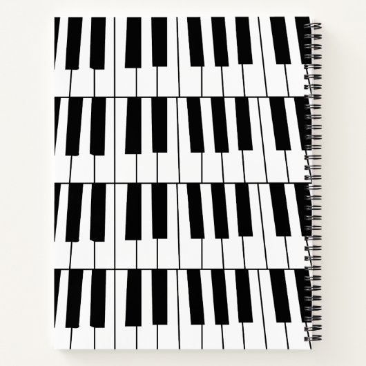 Black and White Piano Keys Pianist Musician Notizblock (Rückseite)
