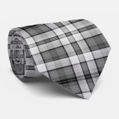 Black and White Plaid Custom Necktie Krawatte (Gerollt)