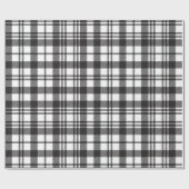 Black and White Plaid  Geschenkpapier (Flach)