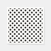 Black and White Polka Dot Cocktail Napkins Serviette (Vorderseite)