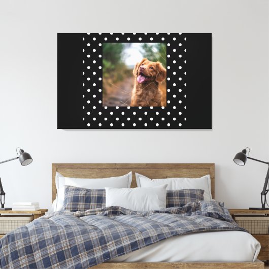 Black and white polka dot Dog pic Leinwanddruck (Insitu (Schlafzimmer))