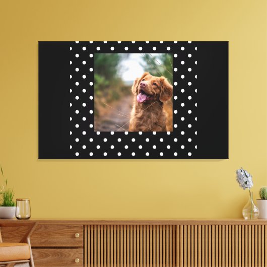 Black and white polka dot Dog pic Leinwanddruck (Insitu (Wohnzimmer))